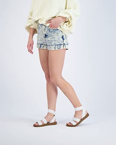 CUSHIONAIRE Indego Stretch Sandal – Lightweight Slip-On with Memory Foam & Soft Straps for All-Day Support | Casual or Dressy Summer Sandals for Women 2025, BLACK 8 - Image 6