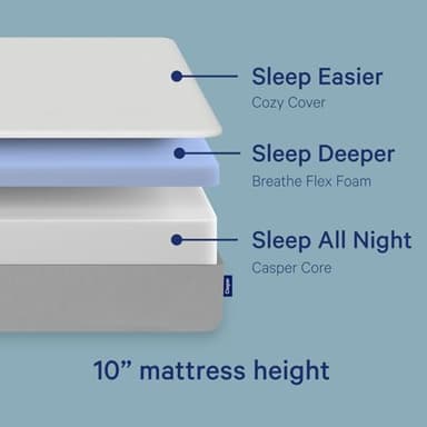 Casper Sleep Element Twin XL Mattress - Medium Feel - Motion Isolation - Breathable, Cooling Memory Foam - 100-Night Trial - CertiPUR-US - Image 3