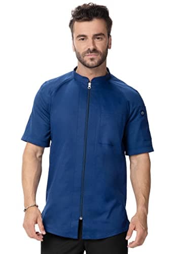 Chef Works Men's Arcadia Chef Coat, Ocean Blue, 3X-Large - Image 1