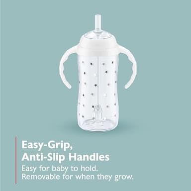 NUK Learner Straw Cup, 10oz, 2-Pack - Toddler Sippy Cup with Soft Straw for Easy Drinking, Suitable for Ages 8 Months and Up, Timeless Collection - Image 2