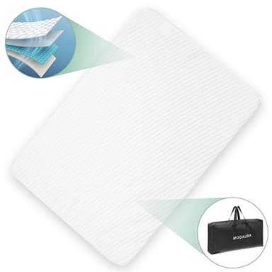 MODAURA Portable Pack and Play Mattress - 38x26x1.5in Mini Crib Mattress Pad, Waterproof Organic Bamboo Cover, Non-Slip Back, Foldable with Carry Bag - Image 4