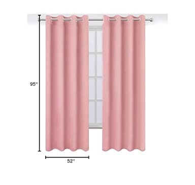 LEMOMO Pink Thermal Blackout Curtains/52 x 95 Inch/Set of 2 Panels Room Darkening Curtains for Bedroom - Image 10