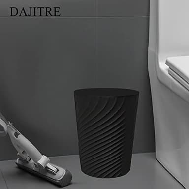 DAJITRE 1.8 Gallon Small Trash Can Wastebasket Recycling Bin Slim Profile for Compact Spaces Bathroom, Office, Bedroom, Kitchen (1.8 Gallon, Black) - Image 6
