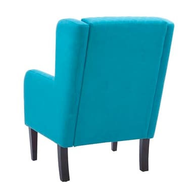 Powell Glenn Teal Wingbacked Accent Chair with Quilted Seat - Image 7