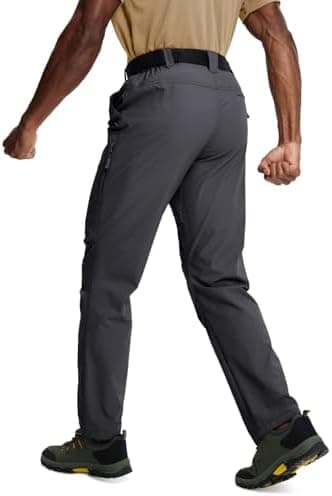 Mens Hiking Pants Lightweight Cargo Work Tactical Nylon Stretch Waterproof Quick Dry Fishing Travel Outdoor 6 Pockets - Image 3