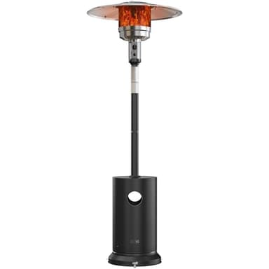 EAST OAK 50,000 BTU Patio Heater for Outdoor Use with Round Table Design, Double-Layer Stainless Steel Burner, Wheels, Triple Protection System, Outdoor Heater for Home and Residential, Black - Image 1