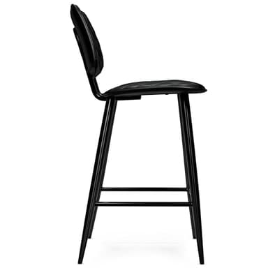 SIMPLIHOME Raya Contemporary 16 inch Counter Height Stool (Set of 2) in Black Vegan Faux Leather for The Dining Room and Kitchen - Image 5