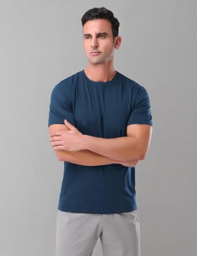 Pioneer Camp Mens Bamboo Viscose T Shirt Ultra Soft White Plain Tshirts for Men Cooling Crew Neck Casual Basic Tee Shirt - Image 7