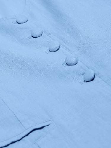 Tankaneo Womens Scoop Neck Blazer Vest Summer Linen Sleeveless Fitted Waistcoat Work Casual Cotton Suit Tops - Image 8