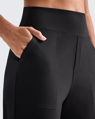 G4Free Black Dress Pants Women Yoga Pants with Pockets Stretch High Waist Work Pants Business Casual Workout Office Trousers (30",Black,M) - Image 4