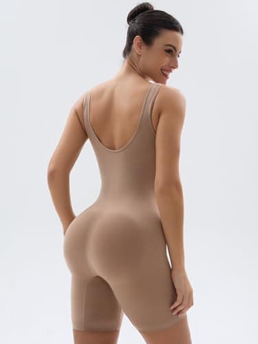 SHAPERX Women's Shaping Mid-Thigh Bodysuit Tummy Control Shapewear Seamless Sculpting Body Shaper,SZ5310-Sienna-L/XL - Image 2