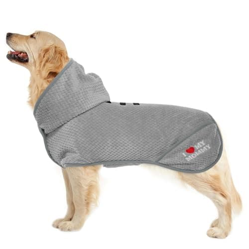 Lelepet Comfy Dog Bathrobes - Super Absorbent & Fast Drying Coat with Adjustable Hooded Hood for Small, Medium & Large Dogs - Image 1