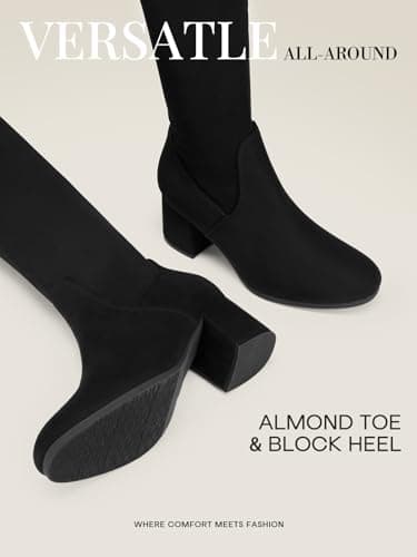 DREAM PAIRS Women's Laurence Over The Knee Thigh High Chunky Heel Boots Long Stretch Sexy Fall Boots,Size 8,Black,Laurence - Image 4