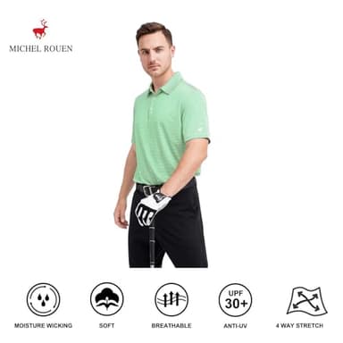 Golf Shirts for Men Dry Fit Moisture Wicking Casual Sport Short Sleeve Mens Golf Polo Shirts - Image 5