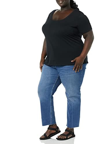 Amazon Essentials Women's Regular-Fit Short-Sleeve Scoop Neck T-Shirt (Available in Plus Size), Pack of 2, Black, XX-Large - Image 4