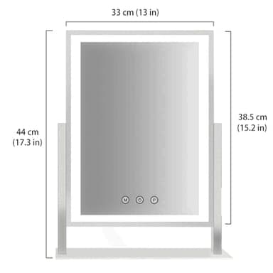 HIEEY Lighted Makeup Mirror, Hollywood Vanity Mirror with Lights, Three Color Lighting Modes, and 5X Magnification Mirror, Smart Touch Control, 360°Rotation (17.3in,White,Gift Box) - Image 5