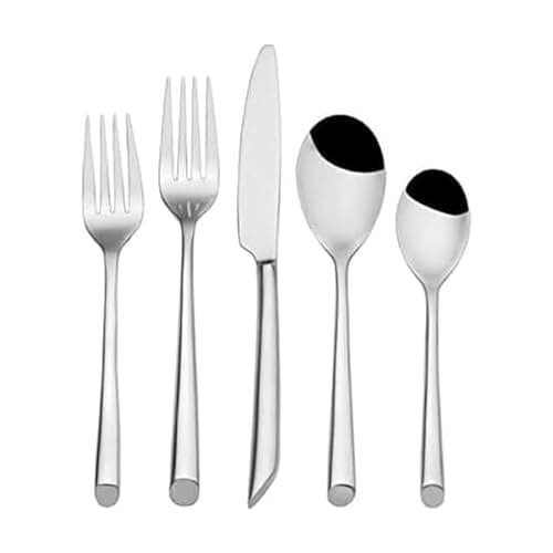 Towle Living Wave Flatware Service for 4, 20 Piece Set, 18/0 Stainless Steel, Silverware Set - Image 1