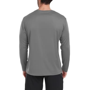 HovSiyla Long Sleeve Shirts for Men Moisture Wicking Mens Tee Shirts Workout Sun Protection T Shirt for Running Black Gray White Blue Bowland XL - Image 3