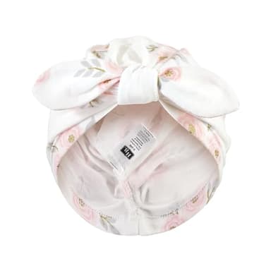 Hudson Baby Baby Girls Turban Cotton Headwraps, Pink Gray Elephant, One Size - Image 3