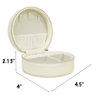 COLLECTIVE HOME Monogram Jewelry Box for Travel - 4.5 Inch Spacious Organizer with Zipper Closure, Gold Chain & Letter Engraving, Personalized Gift Case for Women/Bridesmaids (j) - Image 2