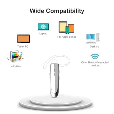 New bee [2 Pack] Bluetooth Earpiece V5.0 Wireless Handsfree Headset 24 Hrs Driving 60 Days Standby Time with Bluetooth Headset for iPhone Android Laptop Truck Driver(White) - Image 8
