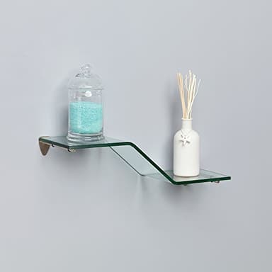 Shelf-Made KT-0134-618ZSN Wave Glass Shelf Kit, Satin Nickel, 6-Inch by 18-Inch - Image 2