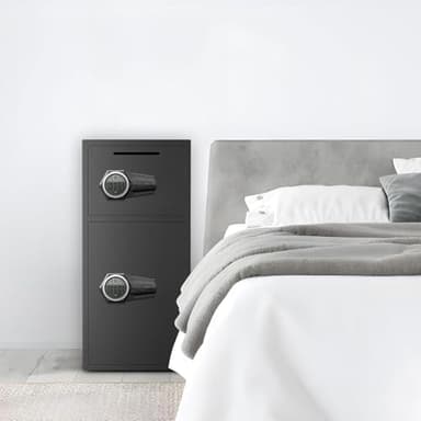 SAFE,6.5 Cu ft Large Safe Box Fireproof Waterproof,with LED Light fire proof safe for home documents,Fingerprint password personal Safe with Deposit Slot & Dual Alarm System,Security Box fo Valuables - Image 9