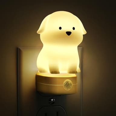 L LOHAS LED Plug in Night Light for Kids, 3D Cute Puppy Night Lights with Dusk to Dawn Sensor, RGB+Soft White 3000K Dog Night Light, Christmas Birthday Gift Nightlight for Kids, Room Decor - Image 1