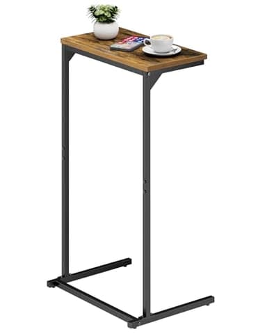 TUTOTAK C Shaped End Table, Tv Tray, Small Side Table, 28.7 inch Tall Couch Table, Tray Table, Sofa Table, Living Room, Bed Room, Brown TB01BB071 - Image 8