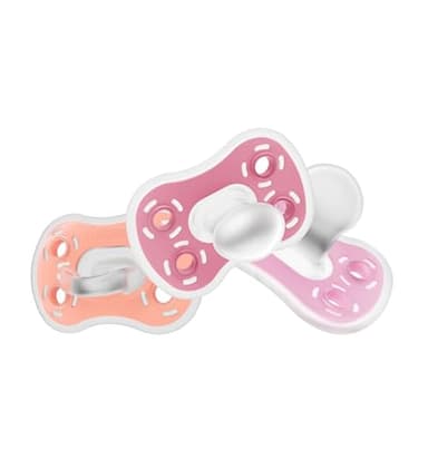 Dr. Brown's Advantage One-Piece Silicone Baby Pacifier, Fully Symmetrical Soother, Coral/Light Pink/Pink, 6-18m, BPA Free, 3 Pack - Image 10