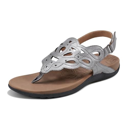 Rockport Women's Ridge Sling Sandal, Pewter, 10 M US - Image 1