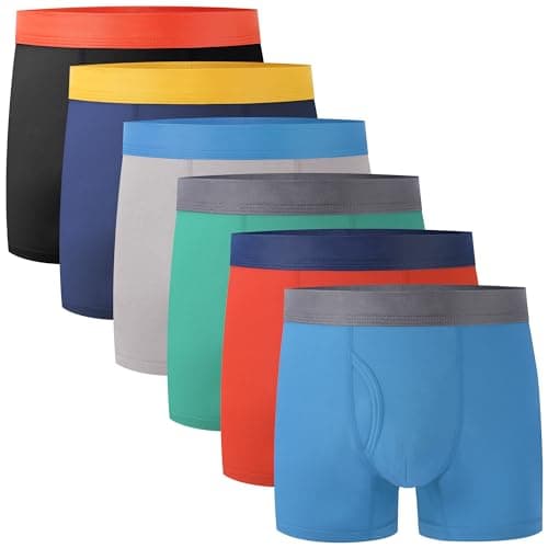 BAMBOO COOL Boys' Boxer Briefs 6-18Y Underwear Moisture-Wicking Lightweight and Ultra Soft 6-Pack - Image 1