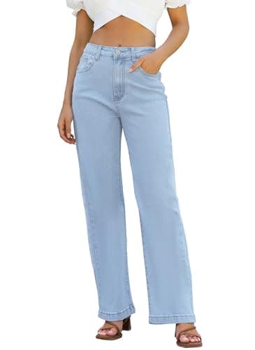 ETTELO Womens Jeans High Waisted Straight Leg Loose Stretchy Lightweight Tummy Control Trendy Jeans for Women 2025 - Image 1