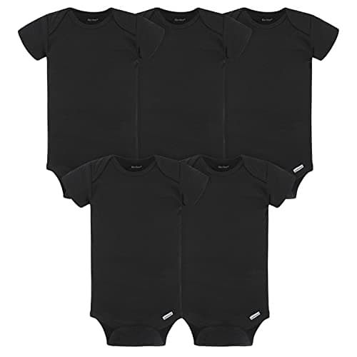 Gerber Baby Boys 5-pack Solid Onesies Bodysuits Shirt, Black, 0-3 Months US - Image 1