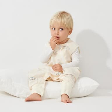 Duomiaomiao 2 Pack 0.5 TOG Toddler Sleep Sack 36-48 Months 100% Cotton Lightweight Baby Sleep Sack with Feet, Breathable Comfy Toddler Wearable Blanket - Image 3