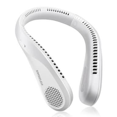 SMSELER Portable Bladeless Neck Cooling Fan: 6000mAh Rechargeable, 3-Speed Wearable Personal Air Conditioner, Hands-Free Quiet Cooling,Birthday Gifts for Men Women Dad Mom (White) - Image 1