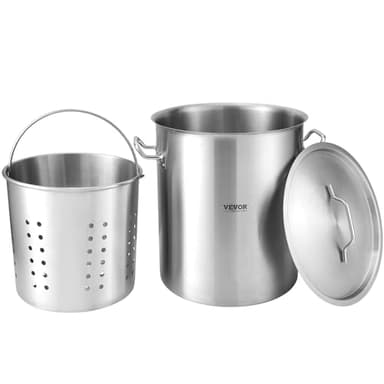 VEVOR Stainless Steel Stockpot, 42 Quart Large Cooking Pots, Cookware Sauce Pot with Strainer, Lid, and Handle, Heavy Duty Commercial Grade Stock Pot, Sanding Treatment, for Large Groups Events Silver - Image 12