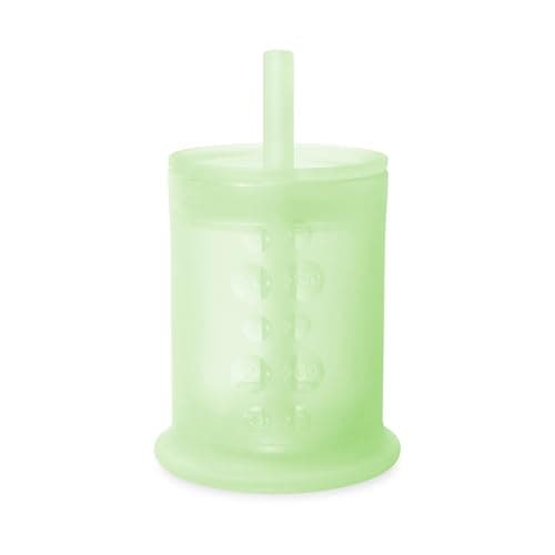 Olababy Silicone Training Cup with Straw Lid | Babies Water Drinking Cup | 6+ Mo Infant To 12-18 Months Toddler | Sippy Cup For Kids & Smoothie Cup | Baby Led Weaning (Kiwi, 5 oz) - Image 1