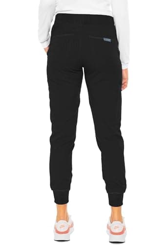 Med Couture Scrub Pants for Women Jogger Pant with 5 Pockets, Lightweight, Ultra Soft, 2-Way Stretch Fabric - MC7710, M, Black - Image 6