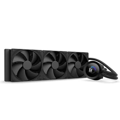 NZXT Kraken Plus 360 – AIO CPU Liquid Cooler – 360mm Radiator – 3 x F120P Fans – Customizable 1.54" Square LCD – AMD® AM5, AM4 – Intel® LGA 1851/1700, 1200/115X – Black - Image 1