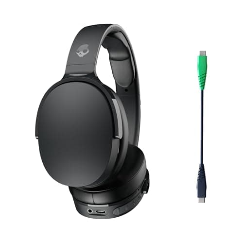 Skullcandy Hesh Evo Wireless Over-Ear Bluetooth Headphones with Extra USB-C Charging Cable, Noise Isolating, 36 Hours Battery, Foldable Lightweight Design, Microphone for iPhone Android - True Black - Image 1
