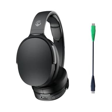 Skullcandy Hesh Evo Wireless Over-Ear Bluetooth Headphones with Extra USB-C Charging Cable, Noise Isolating, 36 Hours Battery, Foldable Lightweight Design, Microphone for iPhone Android - True Black - Image 1