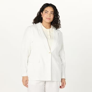 The Drop Women’s Blake Long Blazer, White Linen, M - Image 5