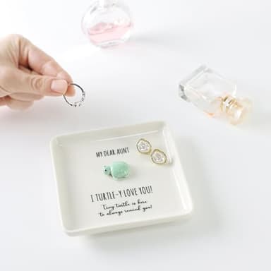 HOME SMILE Turtle Jewelry Dish Tray-Aunt Auntie Gifts from Niece Nephew,Mothers Day Birthday Gifts for Aunt Auntie Gift Ideas,I Turtley Love You Gifts - Image 3