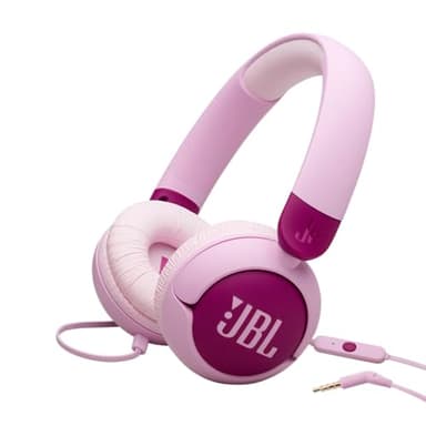 JBL Junior 320 - Wired on-Ear Kids Headphones Safe Sound (<85dB), Built-in mic, Fit for Kids and Customizable with Included Stickers (Purple) - Image 1