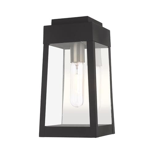Livex Lighting 20852-04 Oslo - 12" One Light Outdoor Wall Lantern, Black Finish with Clear Glass - Image 1