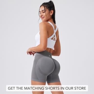 Evercute Sports Bra for Women Padded Medium Support Criss Cross Strappy Bras Seamless High Impact Yoga Exercise Athletic Bras - Image 4