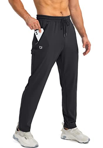 G Gradual Men's Sweatpants with Zipper Pockets Tapered Joggers for Men Athletic Pants for Workout, Jogging, Running (Black, XX-Large) - Image 1
