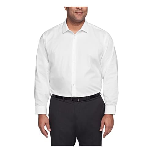 Kenneth Cole Unlisted mens Big and Tall Solid Dress Shirt, White, 20 Neck 37 -38 Sleeve US - Image 1