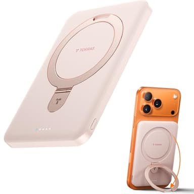 TORRAS EasyGo 0.45" Slim Magnetic Portable Charger Power Bank for iPhone, 5000mAh 22.5W Fast Charging Wireless Battery Pack Compatible with Magsafe, iPhone Air,Pro,Pro Max,17,16,15,14,13,12, Rose Gold - Image 1